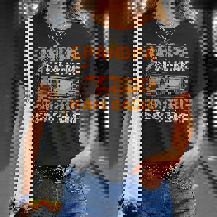 Grandpa Is My Name Ham Radio Is My Game Hamラジオ アマチュア無線 Tシャツ 彼女への贈り物