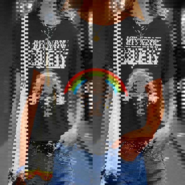 I Hate Everyone Equally 反社会的猫 内向的 Tシャツ 彼女への贈り物