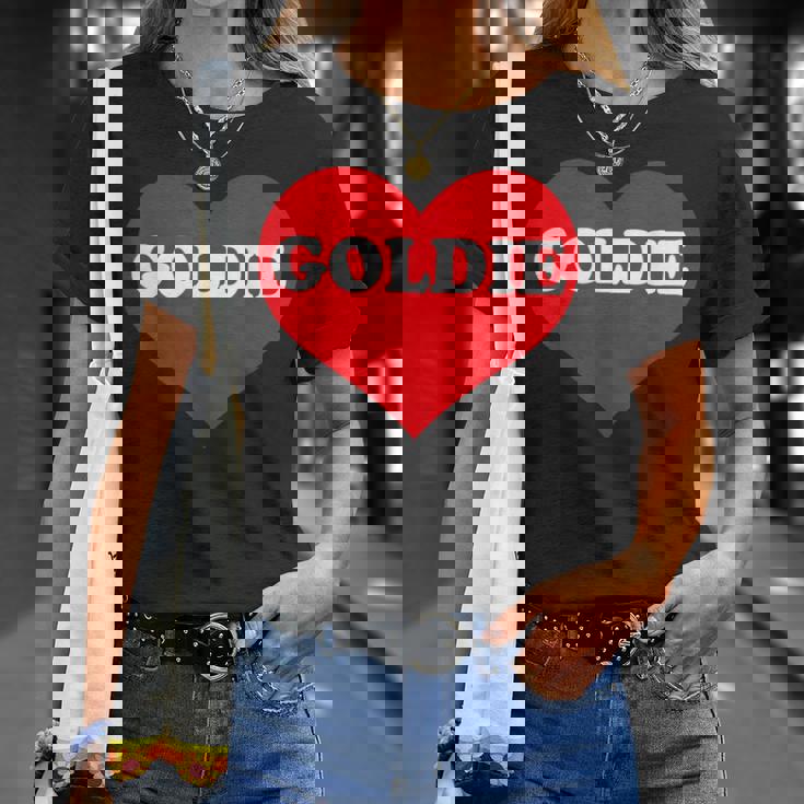 I Heart Goldie I Love Goldie カスタマイズ可 Tシャツ 彼女への贈り物