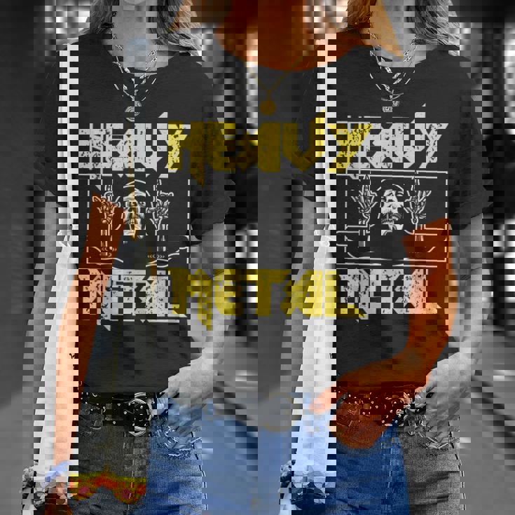 Heavy Metal Death Rock Keleton Horns Up ヘヴィメタル Tシャツ 彼女への贈り物