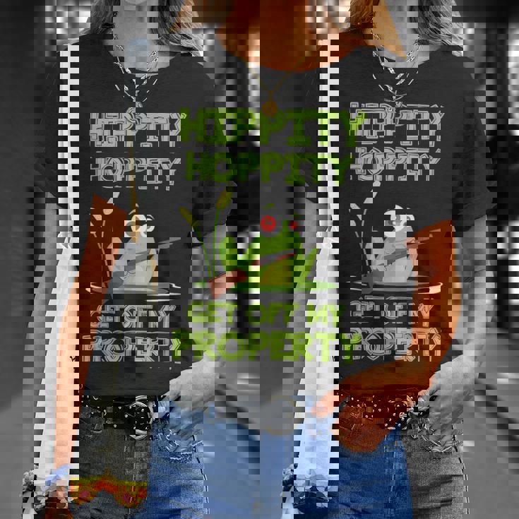 Hippity Hoppity Get Off My Property 面白いカエルミームギフト Tシャツ 彼女への贈り物