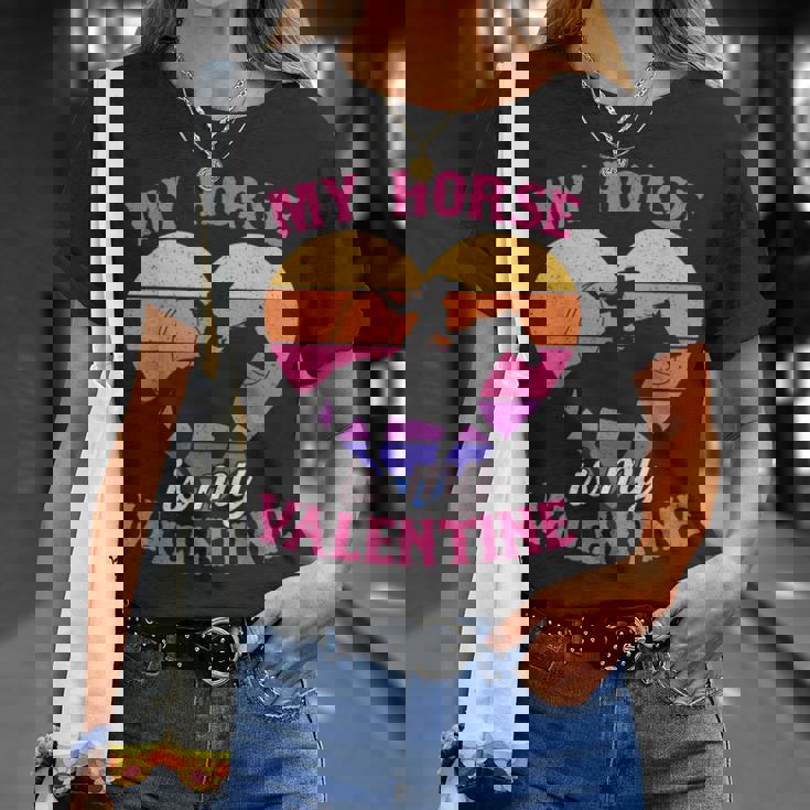 My Horse Is My Valentine Cowgirl Western Animal Lover T-Shirt Gifts for Her