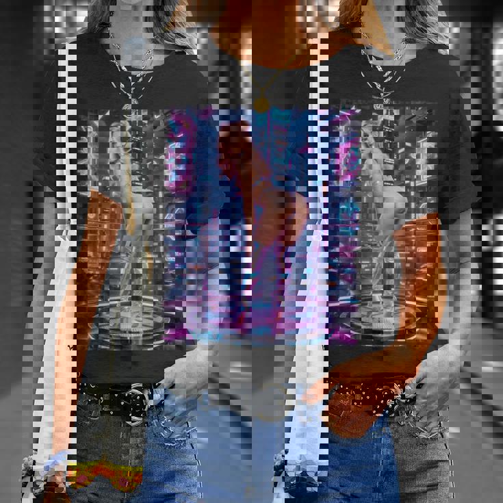 Hot Girl On 男性用 レトロフューチャリズム ピンナップガール 4 Tシャツ 彼女への贈り物