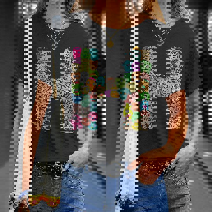 Hモンスターズ アルファベットネーム イニシャル キュート モノグラム Tシャツ 彼女への贈り物