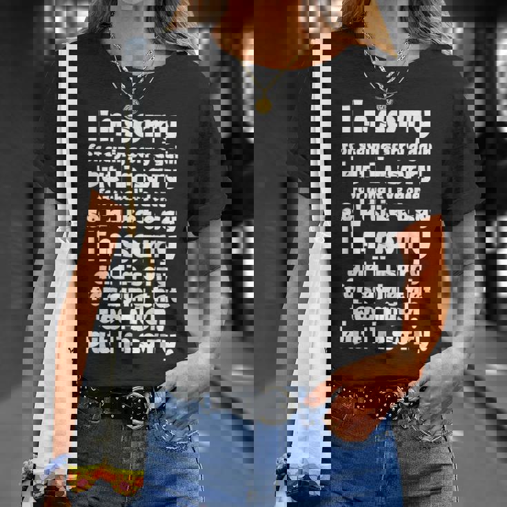 I'morry Foraysorry Beingorry おかしな謝罪 Tシャツ 彼女への贈り物