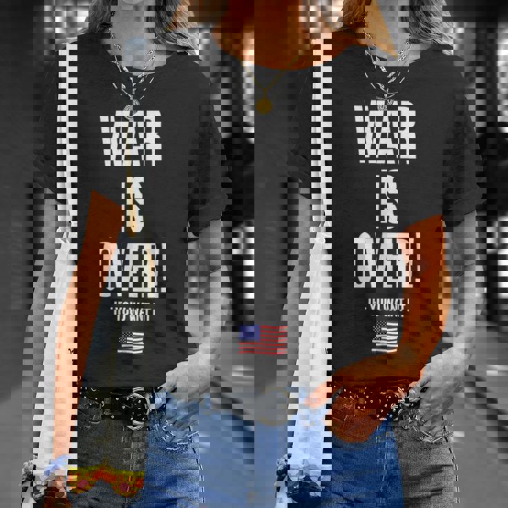 If You Want It War Is Over 反戦アメリカ国旗抗議 Tシャツ 彼女への贈り物
