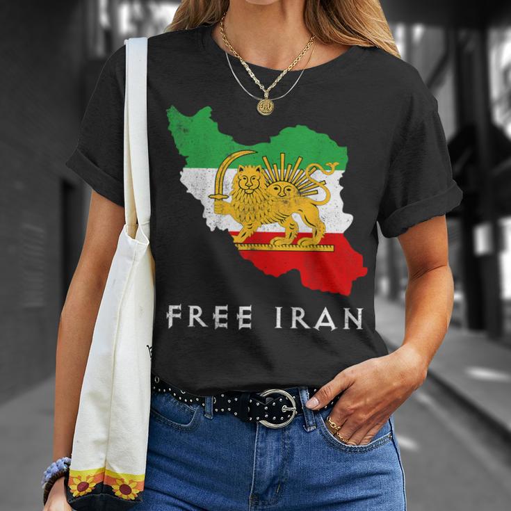 Iran Flagge Karte Löweonnechwert Free Iran Unterstützung Frauen Des Iran T-Shirt Geschenke für Sie