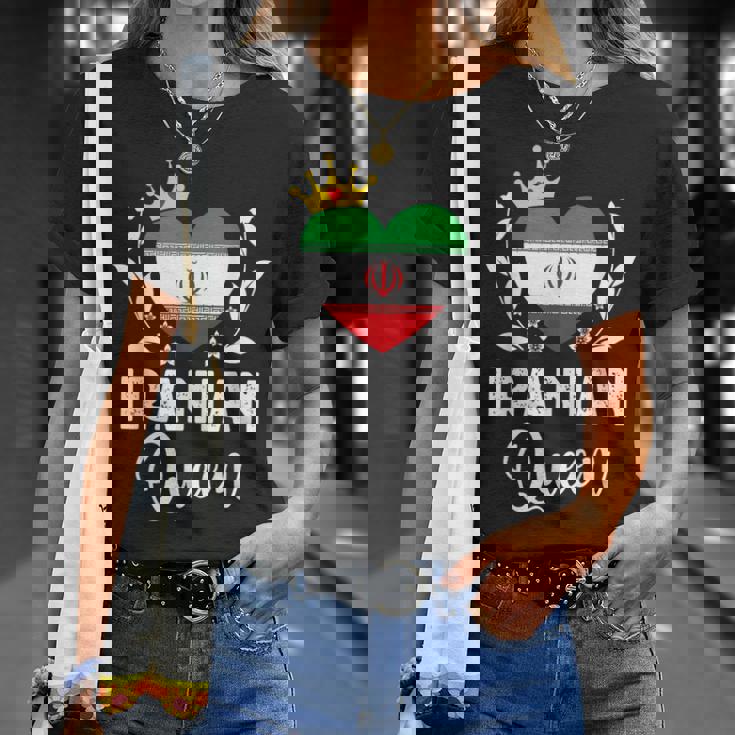 Iranian Queen Iran Flag Proud Iranian Woman T-Shirt Gifts for Her