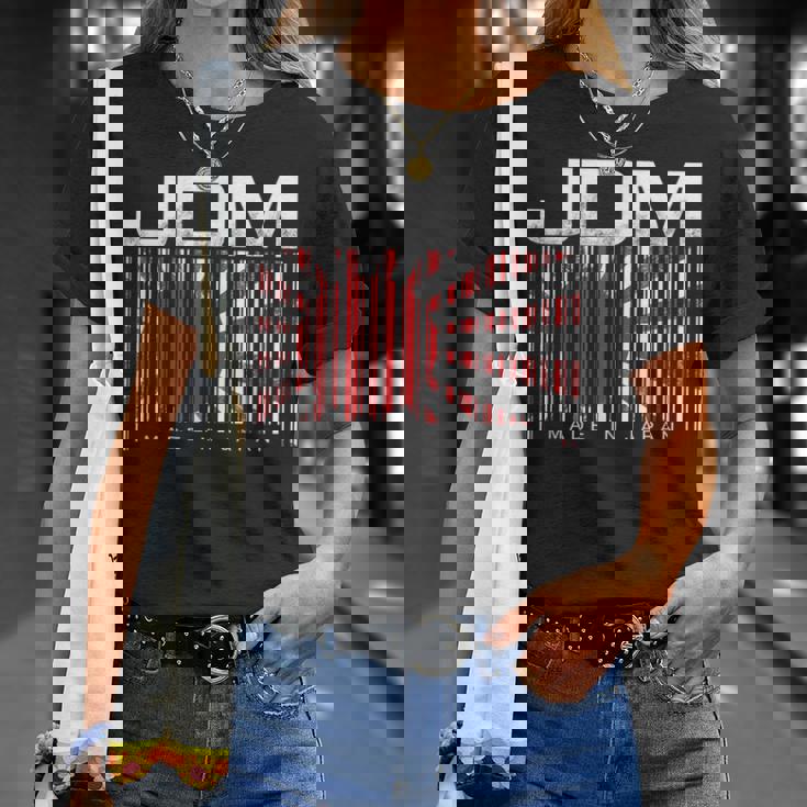 Jdm Barcode Made In Japan モータースポーツ メンズ シャツ Tシャツ 彼女への贈り物