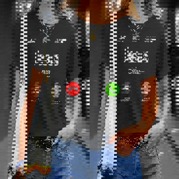 Jesus Is Calling 面白いイエスキリストギフト Tシャツ 彼女への贈り物