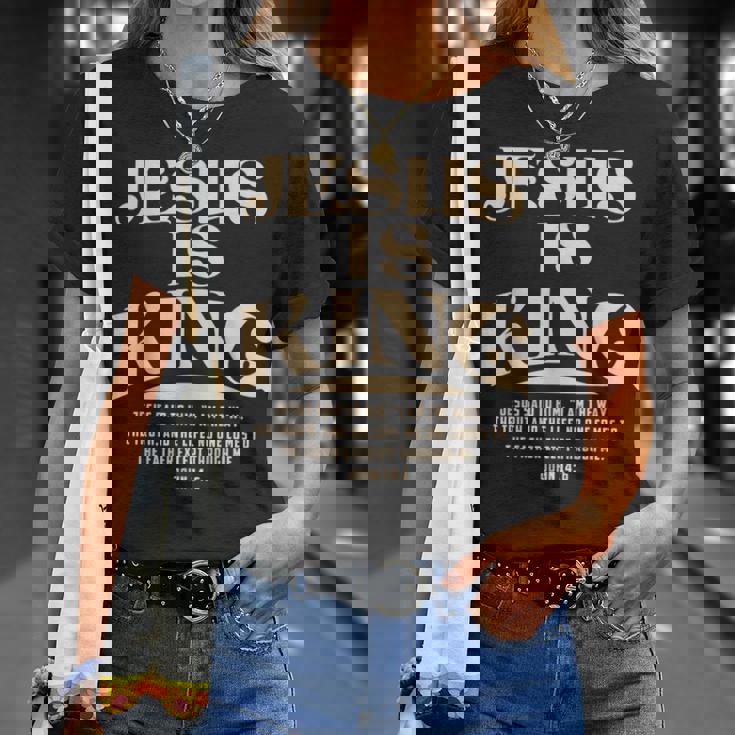 Jesus Is King Bibleerse John 14 Tシャツ 彼女への贈り物