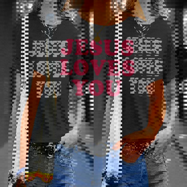 Jesus Loves You Christian Faith Tシャツ 彼女への贈り物