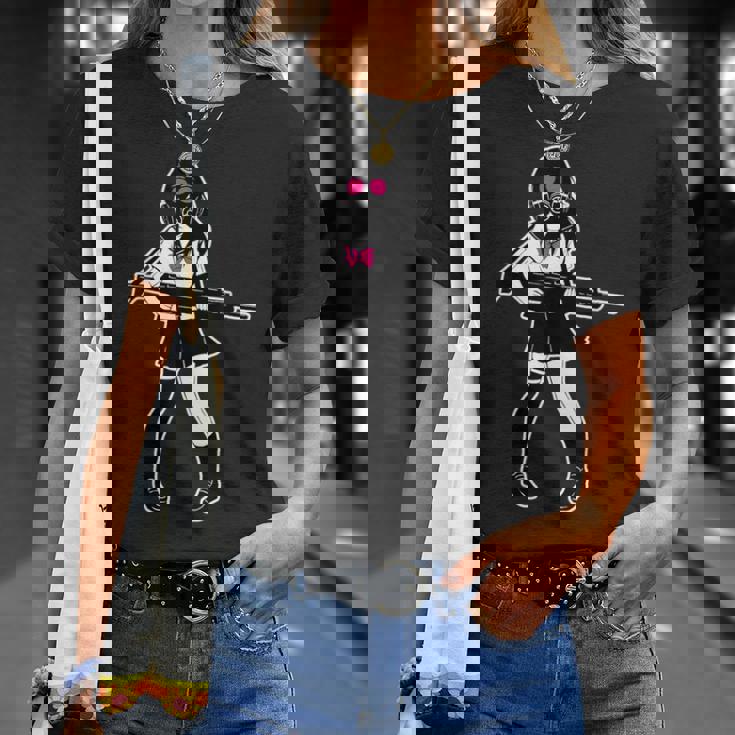 Jun-T-0003-ガスマスクガール Tシャツ 彼女への贈り物