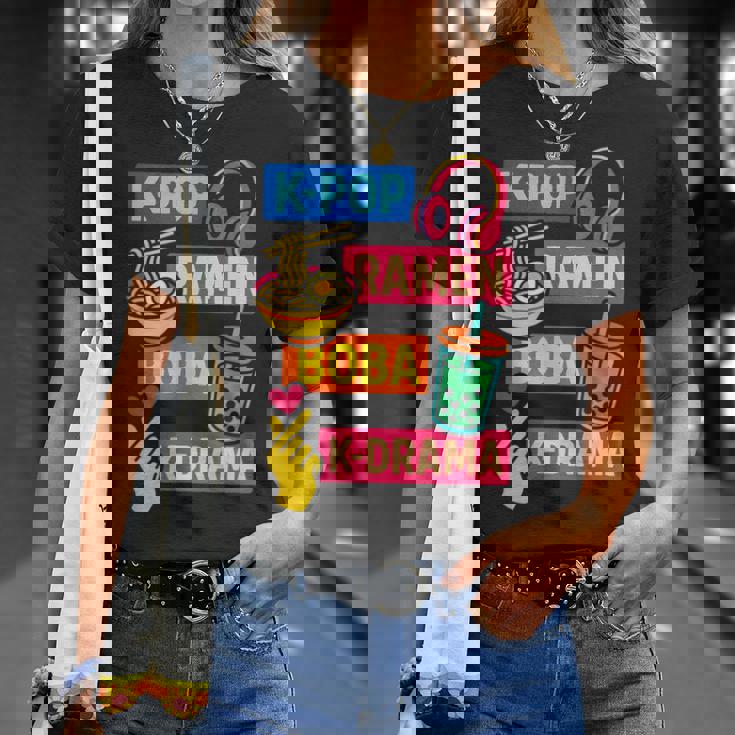 K-Pop Ramen Boba K-Drama Fans Korean T-Shirt Gifts for Her K-Pop Ramen Boba K-Drama Fans Korean T-Shirt Gifts for Her