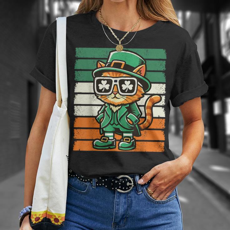Katze Irisches Kleeblatt Männer Frauen Kinder Lustigt Patrick's Day T-Shirt Geschenke für Sie