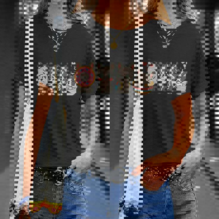 Kawaii Boston Terrier Puppy Squad Cute Donut Bowl Backpack A T-Shirt Gifts for Her