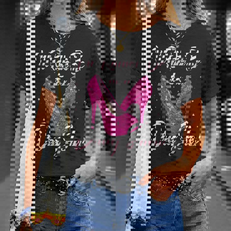 Lgbtq I'd Rather Be At A Draghow ドラァグクイーン 長袖tシャツ Tシャツ 彼女への贈り物