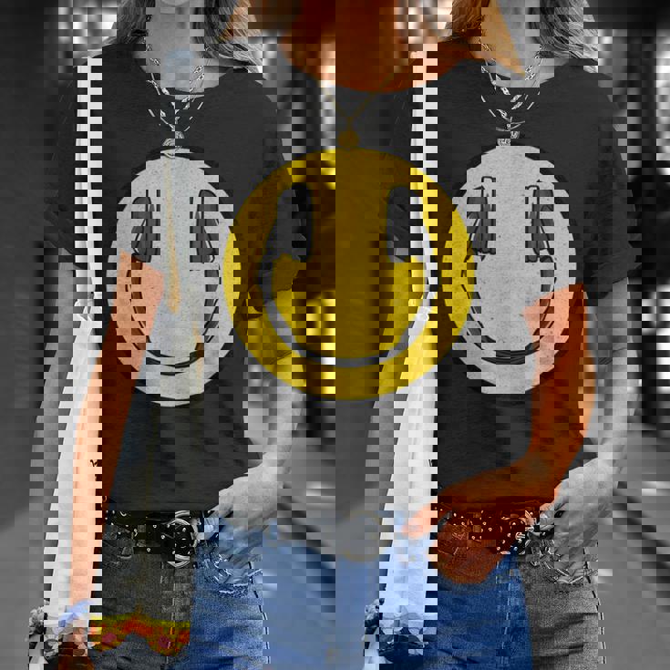 Love The 90年代レトロビンテージヘッドホン スマイルグランジミュージックdj Tシャツ 彼女への贈り物
