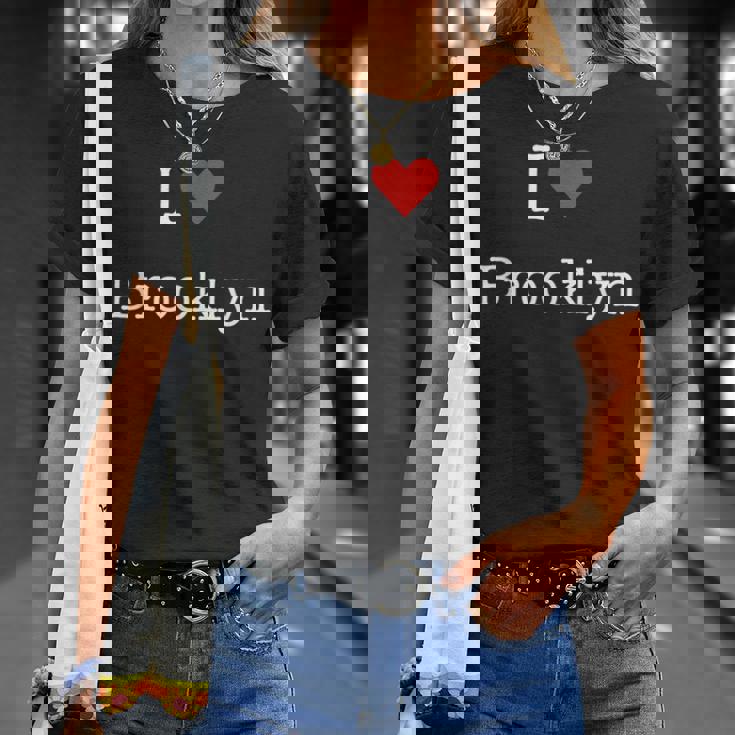 I Love Brooklyn With Heart ミニマリスト シンプル グラフィック Tシャツ 彼女への贈り物