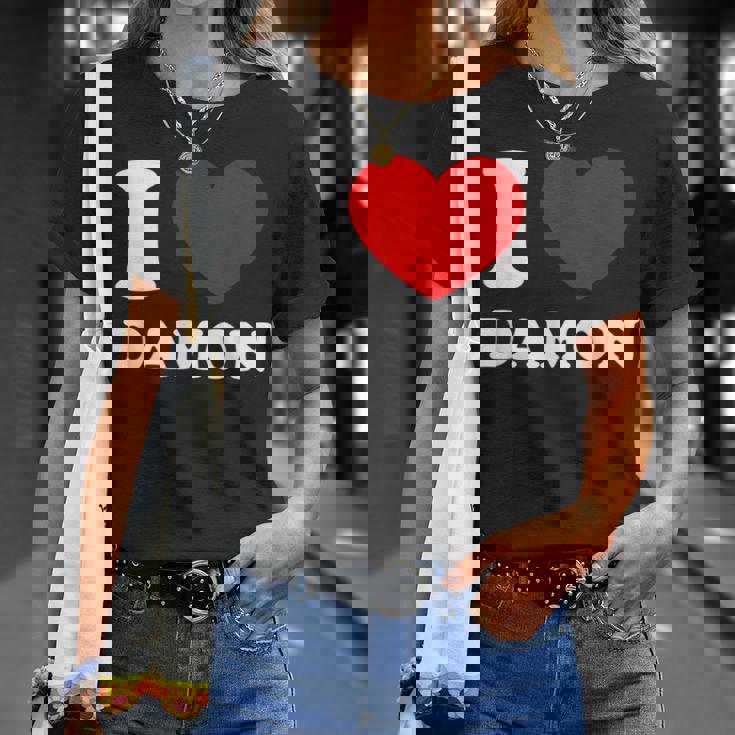 I Love Damon I Heart Damon 面白い名前 Damon Tシャツ 彼女への贈り物