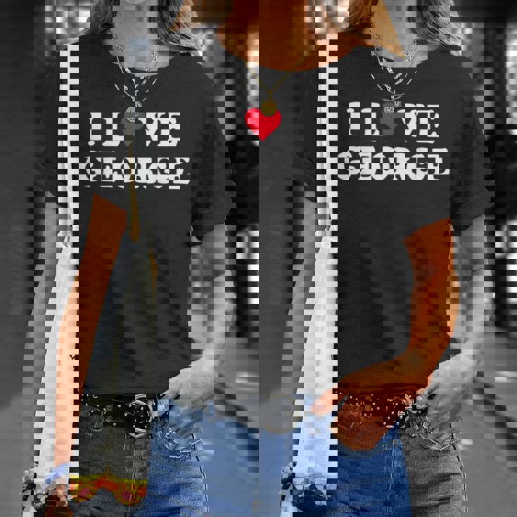 I Love George マッチング ガールフレンド&ボーイフレンド ジョージネーム Tシャツ 彼女への贈り物