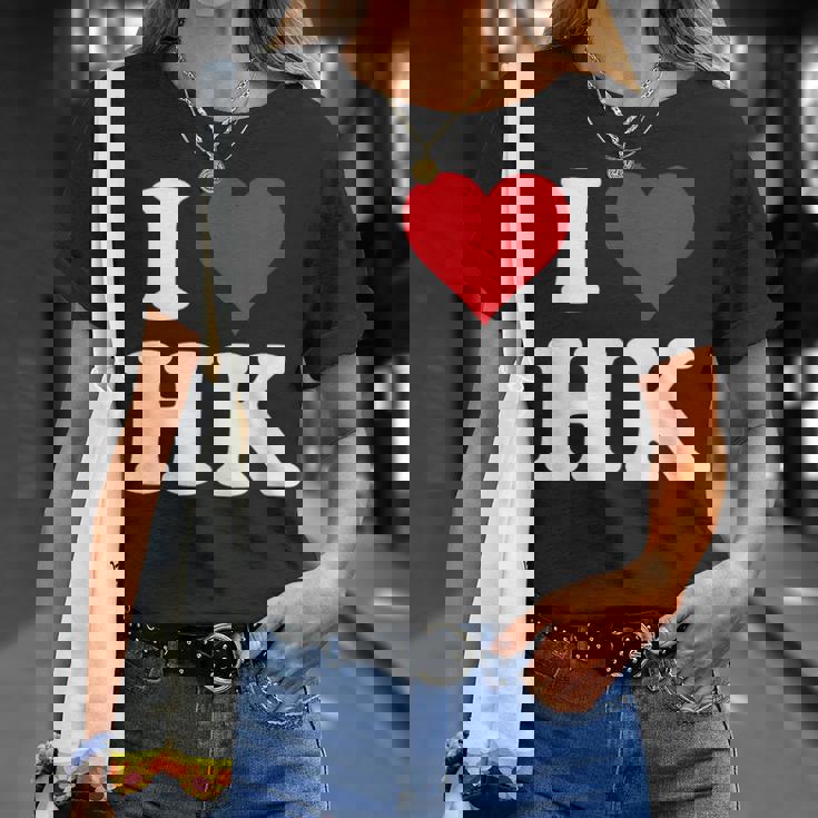 I Love Hk Initials I Heart HK First Last Name H K Tシャツ 彼女への贈り物