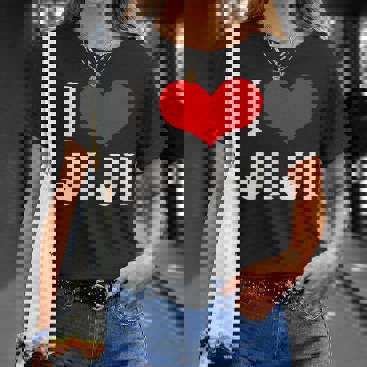 I Love Jiji 愛 ハート じーじ じいじ おじいさん 父の日 家族 家族写真 記念写真 おもしろ かわいい Tシャツ 彼女への贈り物