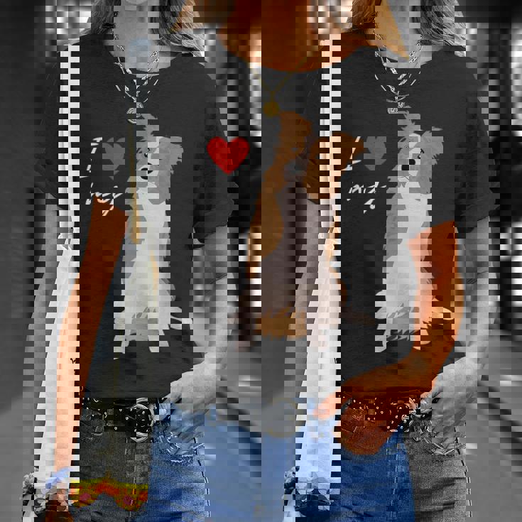 I Love My & Red Merle ボーダーコリー ドッグラバー。 Tシャツ 彼女への贈り物