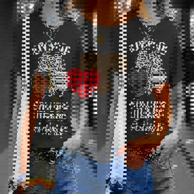 I Love My Job For All The Little Reasons バレンタインハート Tシャツ 彼女への贈り物