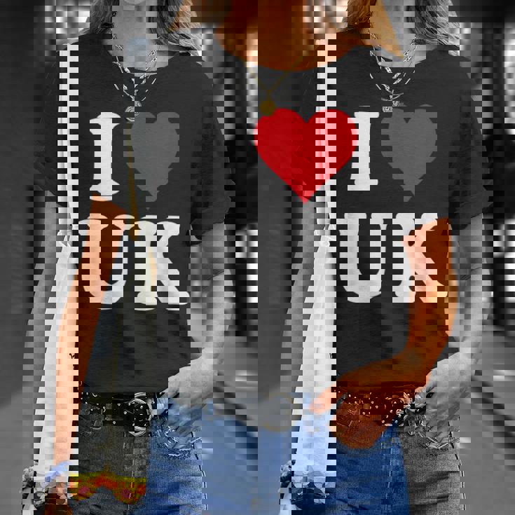 I Love Uk Initials I Heart UK First Last Name U K Tシャツ 彼女への贈り物