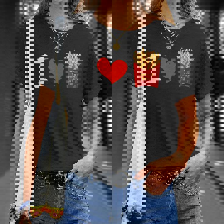 I Love フライドポテト ポテトラバーフライデー Tシャツ 彼女への贈り物