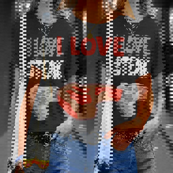 I Loveteak おもしろステーキ バーベキューグリルステーキ Tシャツ 彼女への贈り物