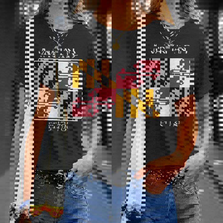 Maryland Flag 7Th Ustate 1788 Maryland Native Tシャツ 彼女への贈り物