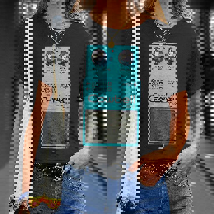 Mehr Cowbell ミュージシャン ミーム パロディ ギターペダル Tシャツ 彼女への贈り物