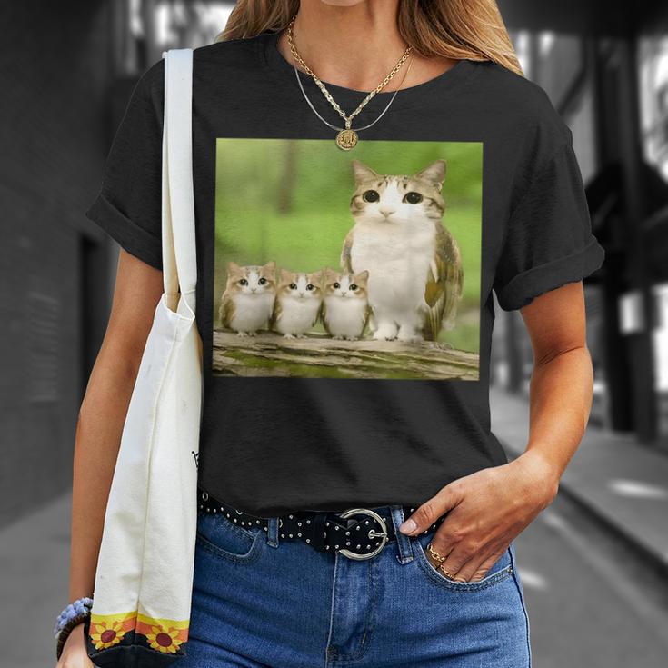 Meowl Mom With Babies Meolws Cat Owl Cute Brainrot T-Shirt Gifts for Her