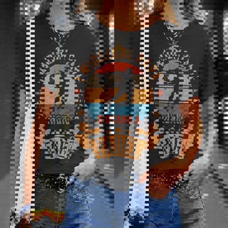 I Migliori Papà Giocano A Padel Tennisilhouette Padelista Maglietta Regalos para ella