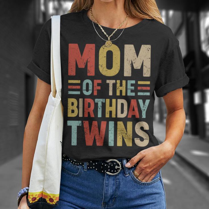 Mom Of The Birthday Twins Family Matching Bday Party T-Shirt Gifts for Her