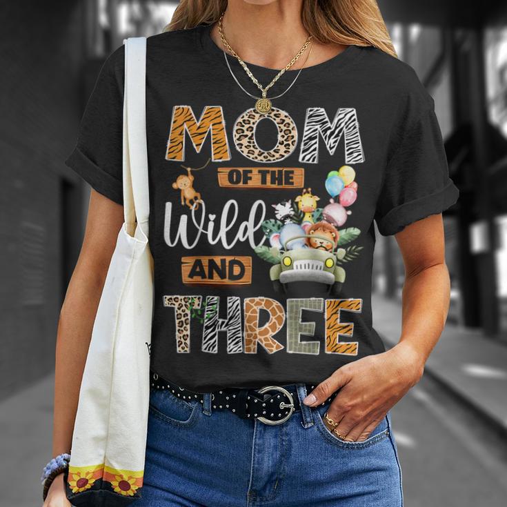 Mom Of The Wild And Three 3Rd Birthday Boy Safari Truck T-Shirt Gifts for Her