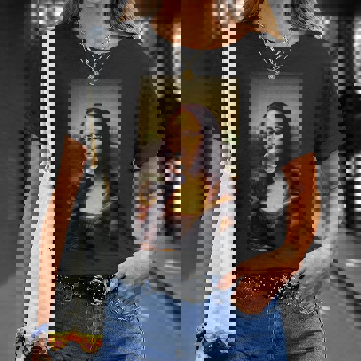 Mona Lisa チューインガム レオナルド・ダ・ヴィンチ ジョコンダ イタリアアート Tシャツ 彼女への贈り物