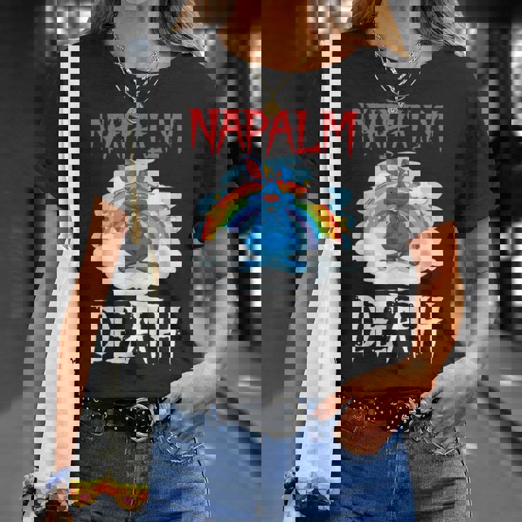 Napalm Death Rainbow Bunny ピンク ナパーム デスラビット Tシャツ 彼女への贈り物