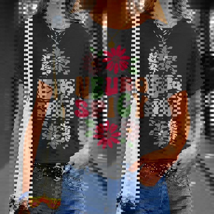 Neurospicy レトロフラワー Tシャツ 彼女への贈り物