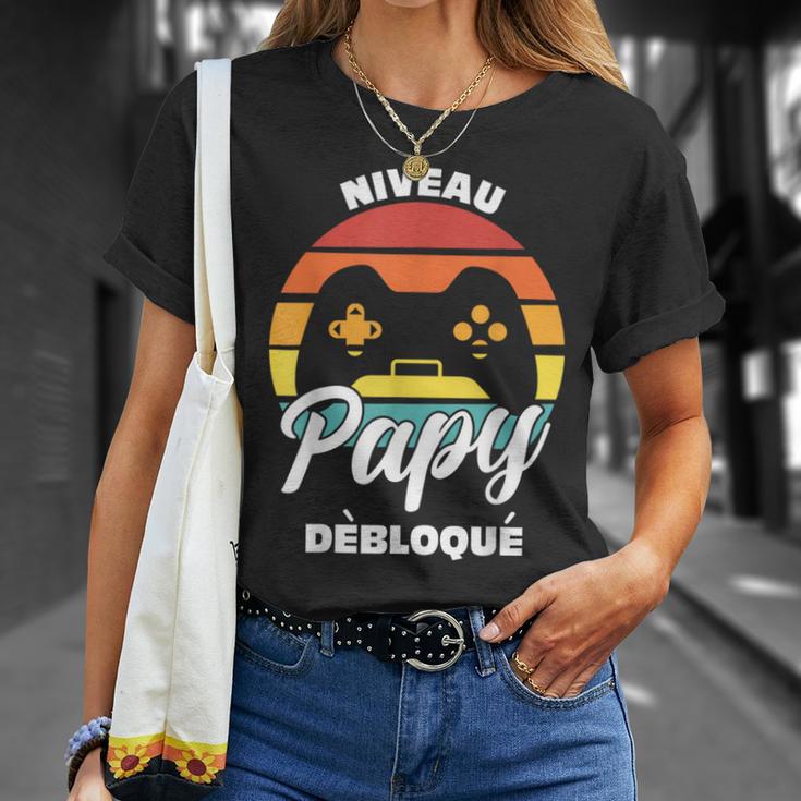 Niveau Papy Débloqué Grandpa T-Shirt Cadeaux pour elle