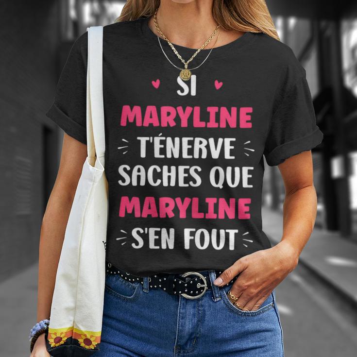 Nom Maryline T'énerve Humour Prénom Personnalisé Maryline T-Shirt Cadeaux pour elle