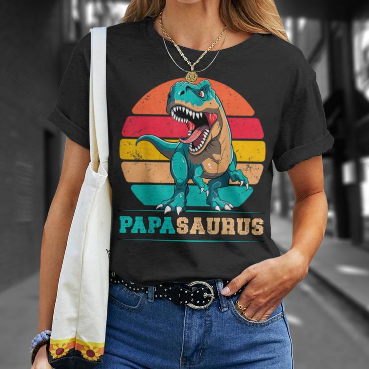 Papasaurus Daddy Rex Dinosaur Family Papaaurus Festa Del Papà Maglietta Regalos para ella