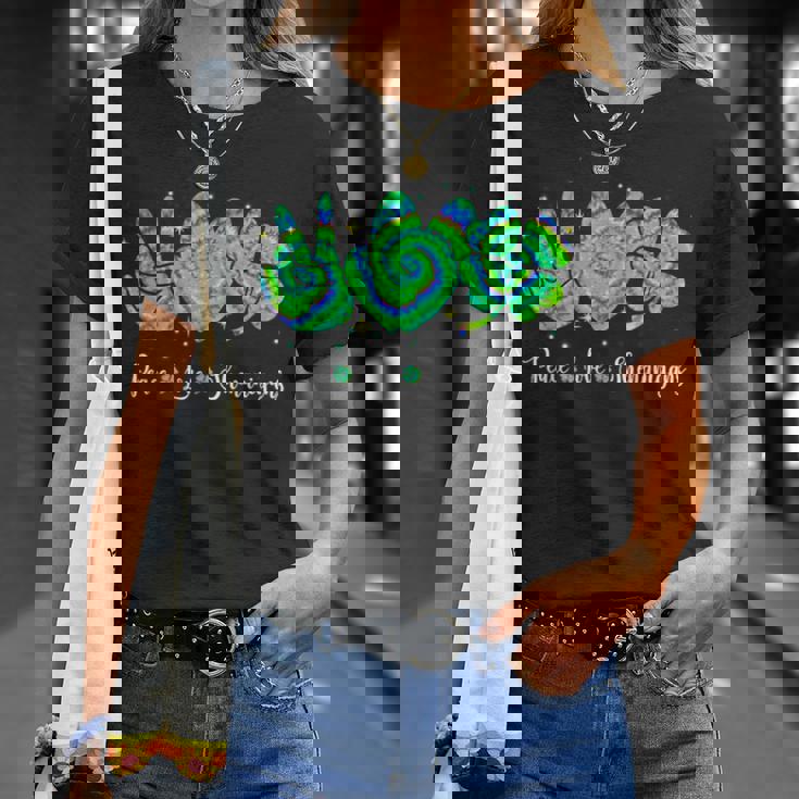 Peace Lovehenaniganst Patrick's Day Green Tie Dye Tシャツ 彼女への贈り物