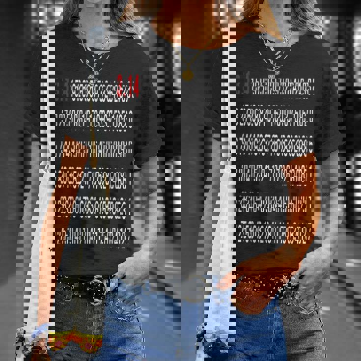 Pialor Exacto Divertido Profesor De Matemáticas 314 Nerd Hombres Es Niños Camiseta unisex Regalos para ella