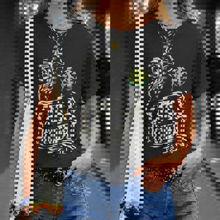 Pickleball Player 猫オーナーピックルボール キティ好きの服 Tシャツ 彼女への贈り物