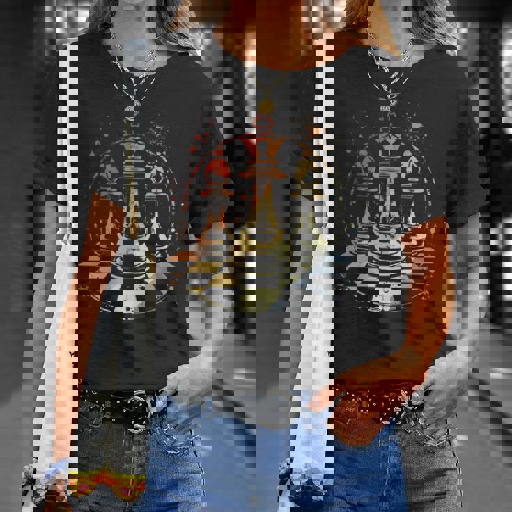 Piezas De Ajedrezketch Retrotyle Hobby Manga Larga Camiseta unisex Regalos para ella