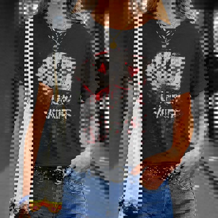 Poker Players ギフト 4エース トランプ Lucky Winner 長袖tシャツ Tシャツ 彼女への贈り物