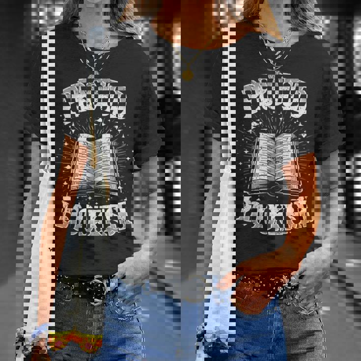 Proud Bookish Open Book Reading愛好家。 Tシャツ 彼女への贈り物